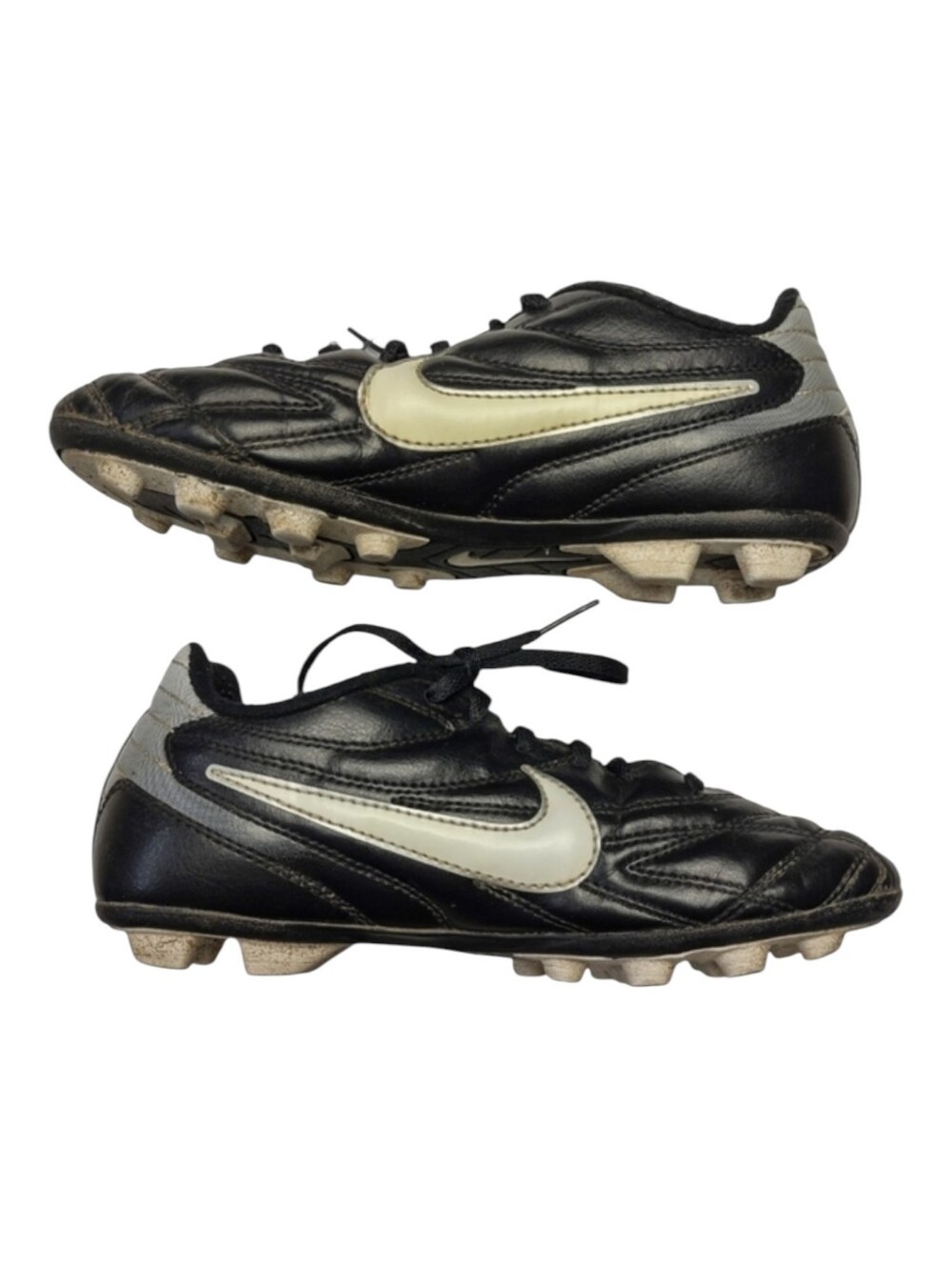 Nike Youth Soccer Cleats Black Leather Size Little Kids 2.5Y